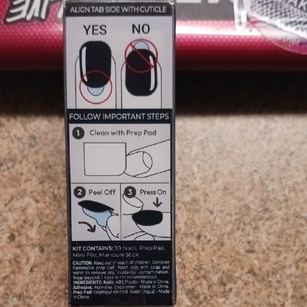 Press-On Nails. Kiss Brand. Black. Box #16. - Picture 7 of 16